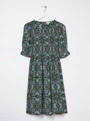 FatFace Green Pacey Mirrored Floral Dress - Image 6 of 6