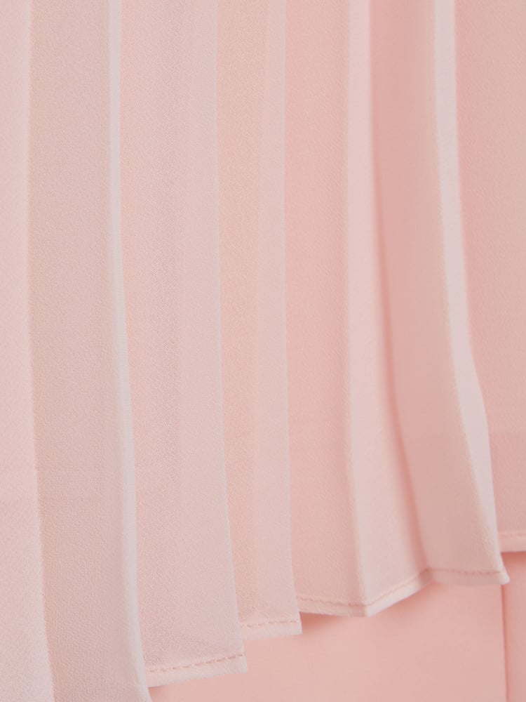 Reiss Pink Tommi Pleated Flare Sleeve Top - Image 6 of 6