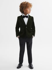 Reiss Emerald Apsara 9-14 yrs Slim Fit Velvet Single Breasted Blazer - Image 1 of 6
