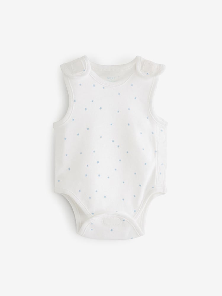 Blue Premature Baby Vest Bodysuits 3 Pack - Image 2 of 6