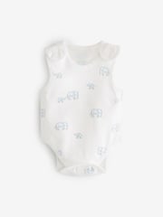 Blue Premature Baby Vest Bodysuits 3 Pack - Image 4 of 6