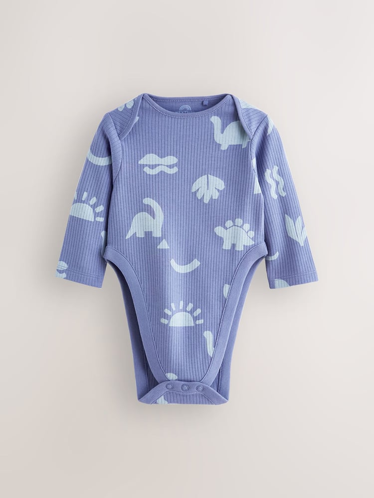 Blue Baby Hip Dysplasia Long Sleeve Bodysuits 3 Pack - Image 2 of 6