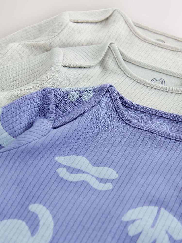 Blue Baby Hip Dysplasia Long Sleeve Bodysuits 3 Pack - Image 6 of 6