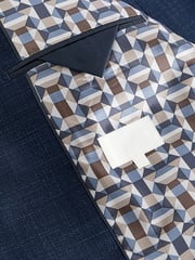 Blue Slim Fit Textured Smart Blazer - Image 10 of 11