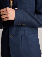 Blue Slim Fit Textured Smart Blazer - Image 5 of 11
