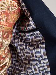 Blue Slim Fit Textured Smart Blazer - Image 6 of 11
