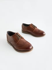 Tan Brown Lace-Up Brogue Shoes - Image 1 of 5