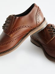Tan Brown Lace-Up Brogue Shoes - Image 5 of 5