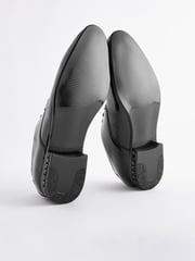 Black High Shine Jewel Trim Patent Derby Shoes - Image 3 of 5