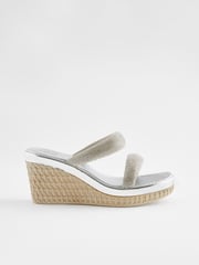 Silver Forever Comfort® Bling Mule Wedges - Image 3 of 7
