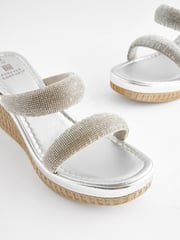 Silver Forever Comfort® Bling Mule Wedges - Image 5 of 7