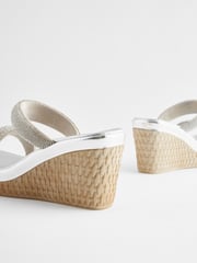 Silver Forever Comfort® Bling Mule Wedges - Image 6 of 7