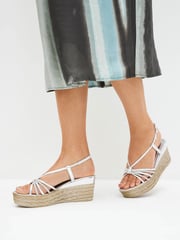 Silver Forever Comfort® Bling Multi Strap Wedges - Image 1 of 7