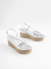 Silver Forever Comfort® Bling Multi Strap Wedges - Image 3 of 7