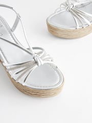 Silver Forever Comfort® Bling Multi Strap Wedges - Image 5 of 7
