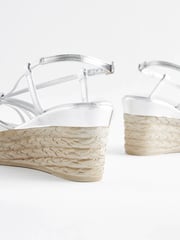 Silver Forever Comfort® Bling Multi Strap Wedges - Image 7 of 7