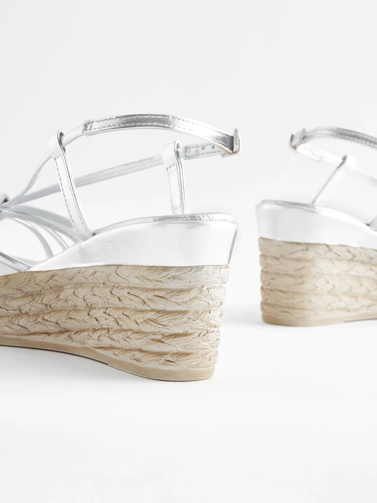 Silver Forever Comfort® Bling Multi Strap Wedges - Image 7 of 7