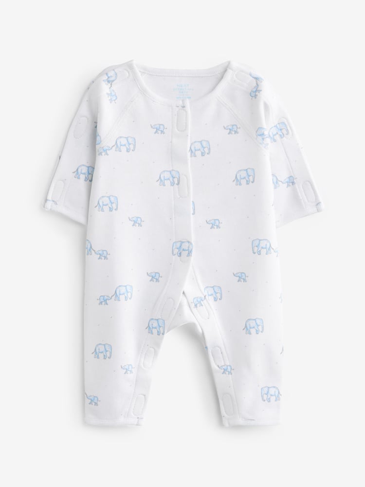 Blue Premature Baby Sleepsuits 3 Pack (0-0mths) - Image 2 of 6