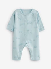 Blue Premature Baby Sleepsuits 3 Pack (0-0mths) - Image 3 of 6