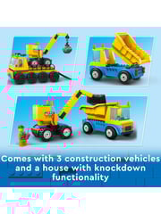 LEGO City Construction Trucks & Wrecking Ball Crane Toys 60391 - Image 4 of 8