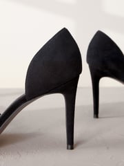 Black Signature Leather Corsage Point Toe Heeled Shoes - Image 3 of 6