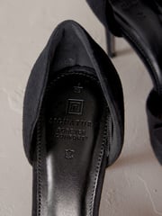 Black Signature Leather Corsage Point Toe Heeled Shoes - Image 5 of 6
