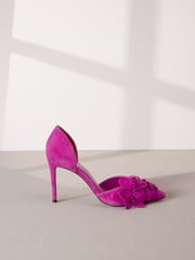 Pink Signature Leather Corsage Point Toe Heeled Shoes - Image 2 of 6