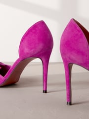 Pink Signature Leather Corsage Point Toe Heeled Shoes - Image 3 of 6