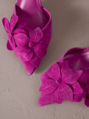 Pink Signature Leather Corsage Point Toe Heeled Shoes - Image 6 of 6