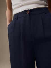 Laura Ashley Navy Wide Leg Tencel Trousers - Image 4 of 4