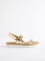 Gold Forever Comfort® Leather Velcro Straps Sandals - Image 4 of 7