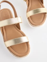 Gold Forever Comfort® Leather Velcro Straps Sandals - Image 5 of 7
