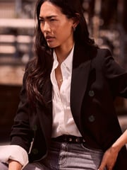 Mint Velvet Black Longline Blazer - Image 1 of 2