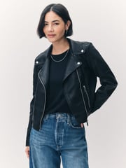 VERO MODA Black Faux Leather Jacket - Image 1 of 7