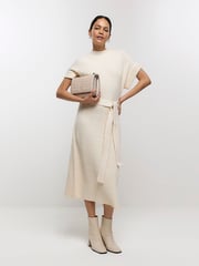 River Island Cream Roll Neck Midi Dress - Image 1 of 6