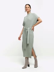 River Island Green Roll Neck Midi Dress - Image 2 of 6