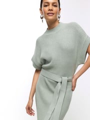River Island Green Roll Neck Midi Dress - Image 3 of 6