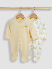 JoJo Maman Bébé Yellow Duck 2-Pack Sleepsuits - Image 2 of 5