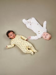 JoJo Maman Bébé Yellow Bee 2-Pack Sleepsuits - Image 1 of 8