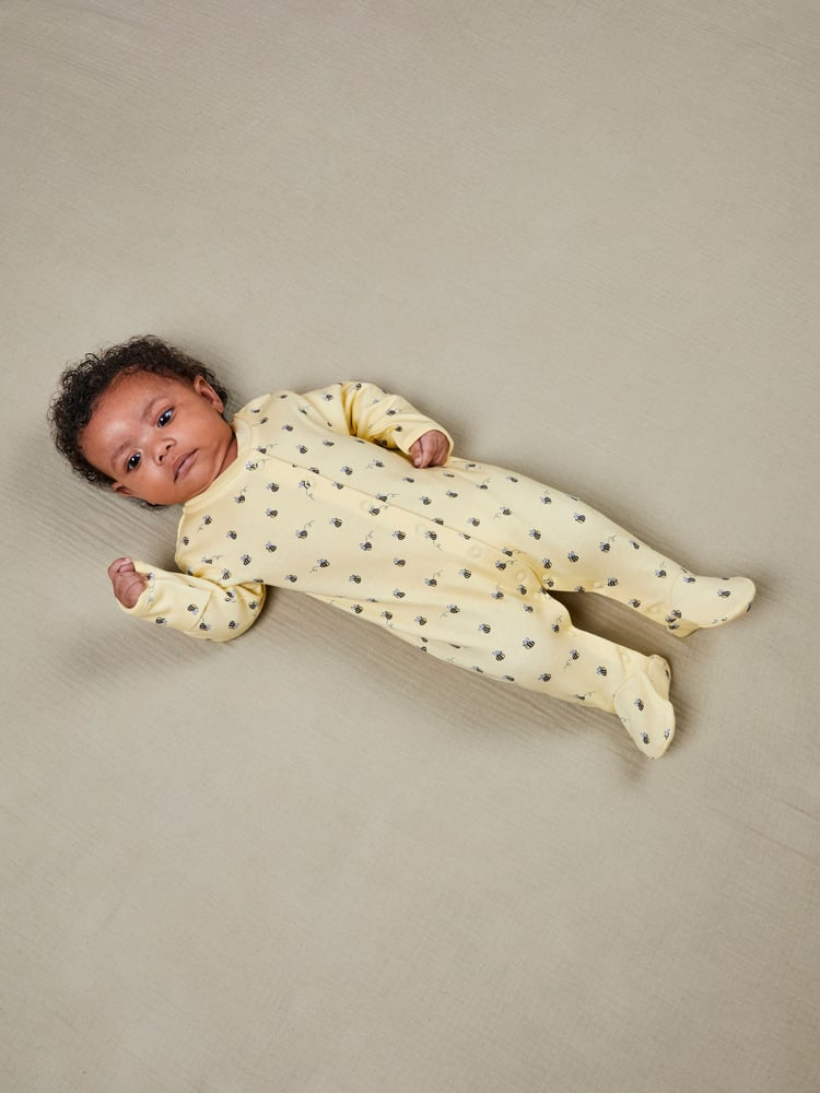 JoJo Maman Bébé Yellow Bee 2-Pack Sleepsuits - Image 2 of 8