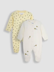 JoJo Maman Bébé Yellow Bee 2-Pack Sleepsuits - Image 4 of 8