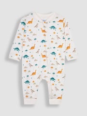 JoJo Maman Bébé Cream Dino 2-Pack Footless Sleepsuits - Image 2 of 4