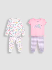 JoJo Maman Bébé Pink 2-Pack Dino Jersey Pyjamas - Image 1 of 9