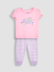 JoJo Maman Bébé Pink 2-Pack Dino Jersey Pyjamas - Image 4 of 9