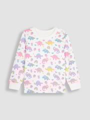 JoJo Maman Bébé Pink 2-Pack Dino Jersey Pyjamas - Image 6 of 9