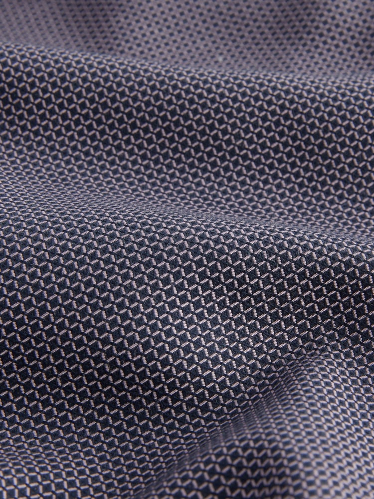 Purple Cotton Textured Trimmed Double Cuff 100% Cotton Shirt - Image 8 of 8