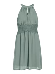 VILA Green Halter Neck Tulle Fit And Flare Dress - Image 6 of 7