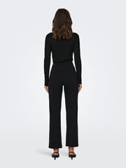 JDY Black Straight Leg Smart 100% Cotton Trousers - Image 3 of 7