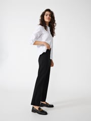 JDY Black Straight Leg Smart 100% Cotton Trousers - Image 5 of 7