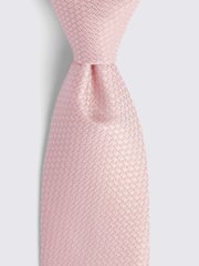 MOSS Light Pink Textured Tie - Image 2 of 3